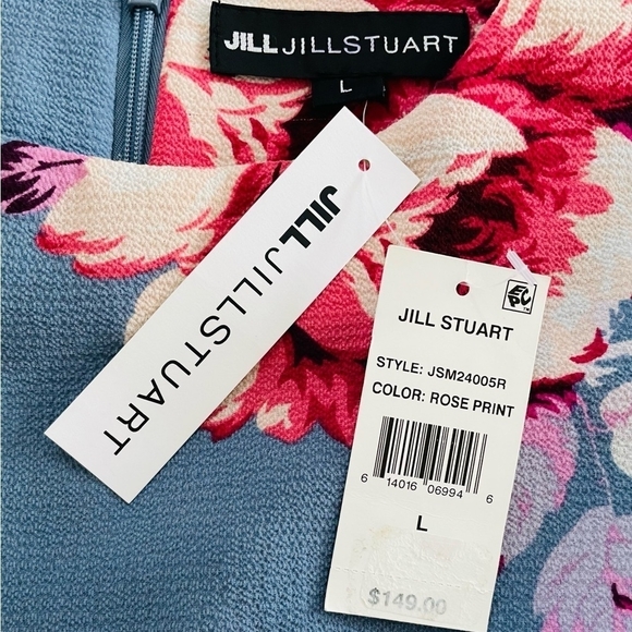 NWT JILL Stuart Floral Bell-Sleeve Ruffled Dress Rose Print Sheath Women's Dress - Picture 7 of 7